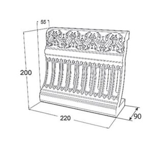 Kafel-Kar ahjupott C18 - sokkel 'Vintage' keskosa vent-avadega 22 x 20